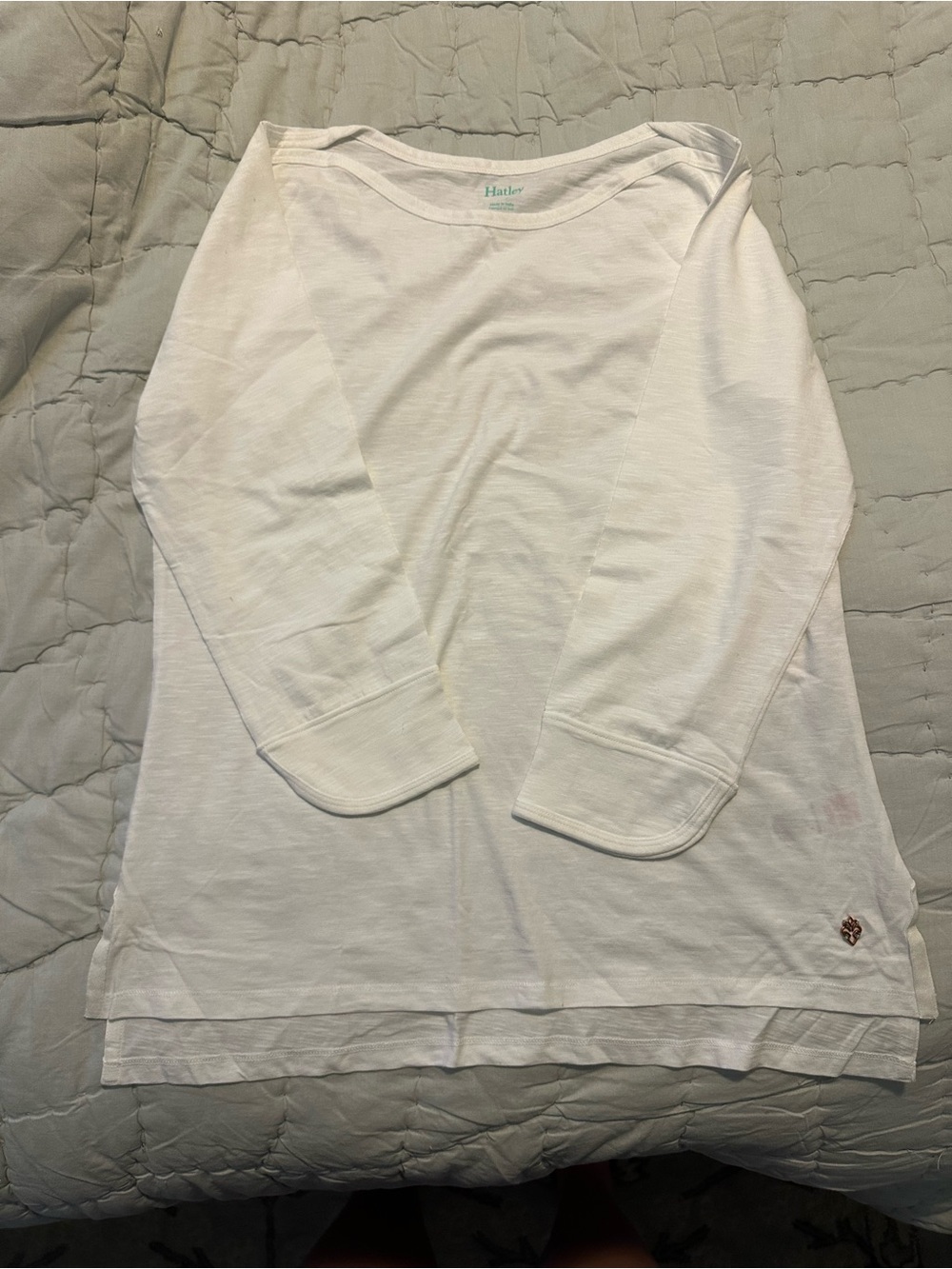 Hatley White Long-Sleeve Women’s Tee - Size L